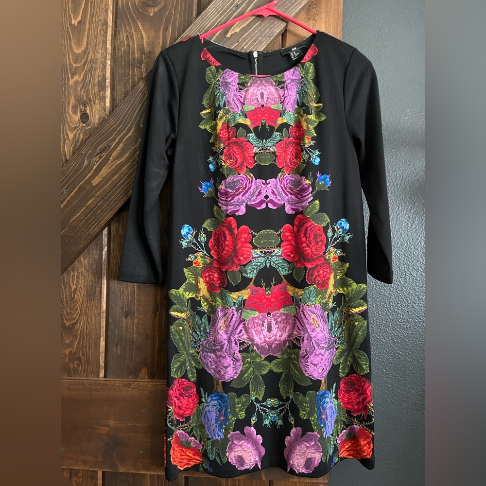 Floral Black Dress